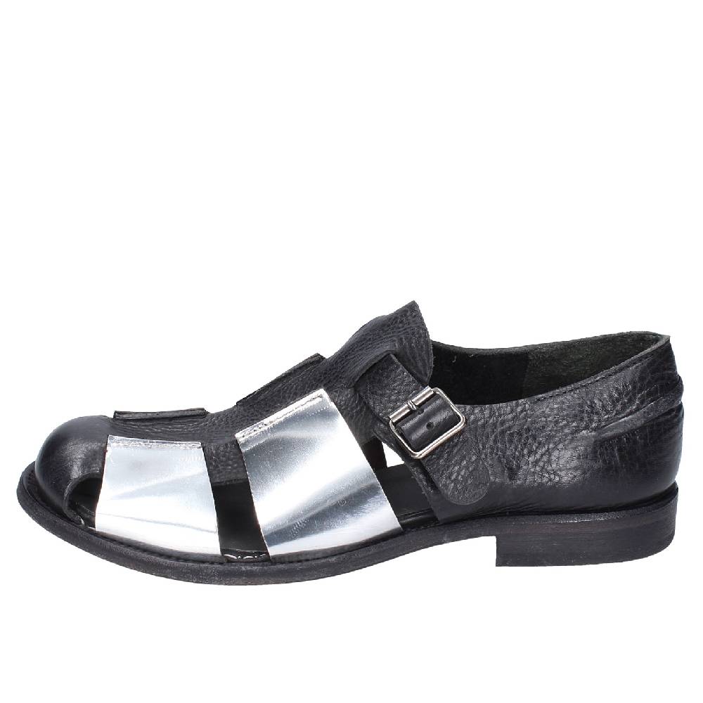 scarpe donna MOMA sandali nero pelle argento 40401G VINTAGE EX410 Vendita