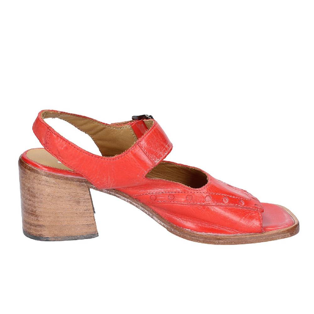 scarpe donna MOMA sandali rosso pelle 46404G VINTAGE EX450 Spedizione Gratuita