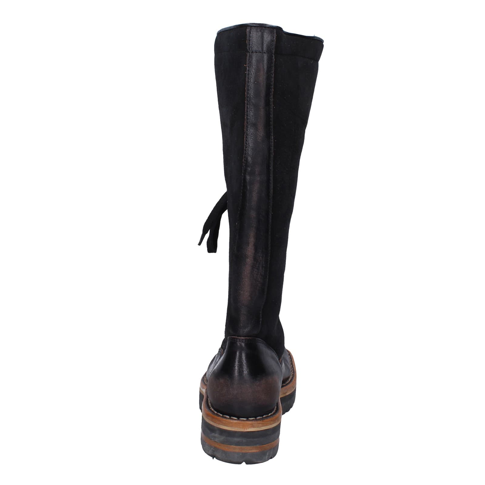scarpe donna MOMA stivali nero camoscio pelle 81304D-VADO EY495 Sottocosto