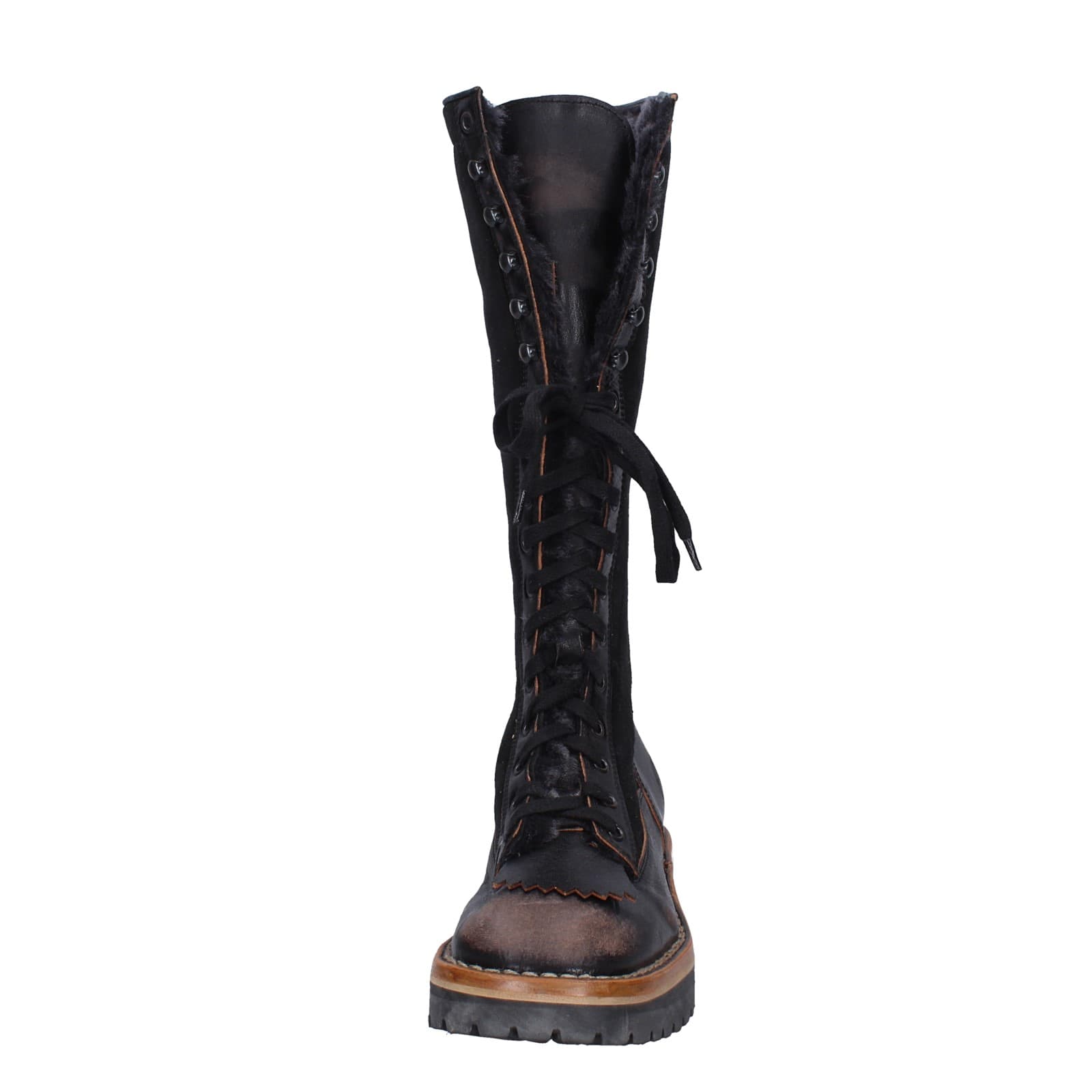 scarpe donna MOMA stivali nero camoscio pelle 81304D-VADO EY495 Sottocosto