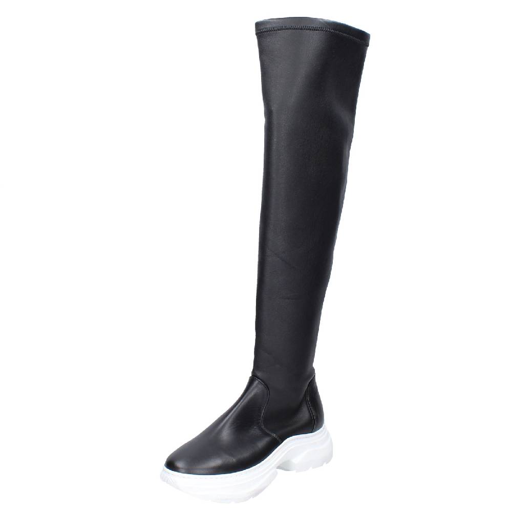 scarpe donna STOKTON stivali nero pelle EX124 Fino Al -60%
