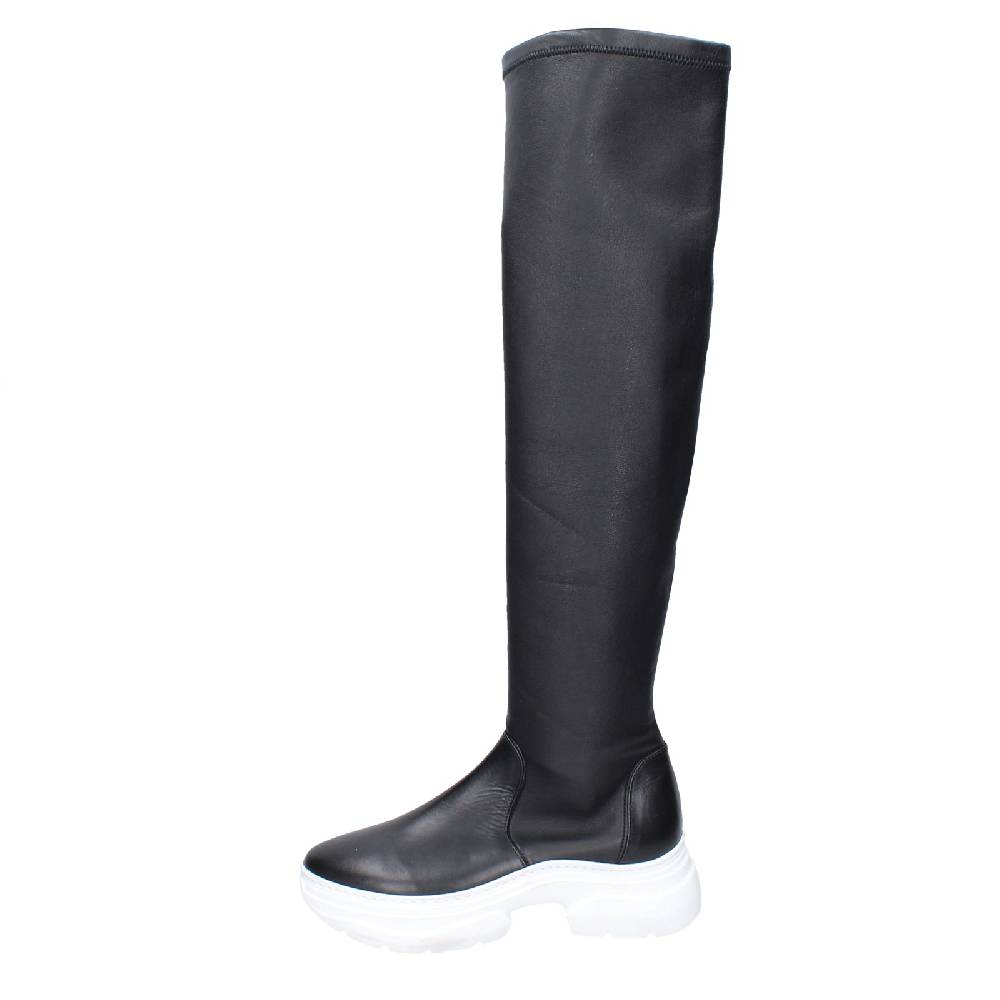scarpe donna STOKTON stivali nero pelle EX124 Fino Al -60%