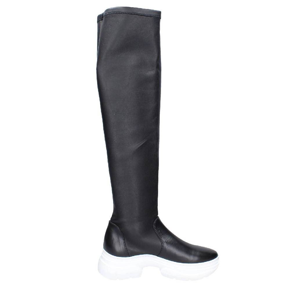 scarpe donna STOKTON stivali nero pelle EX124 Fino Al -60%