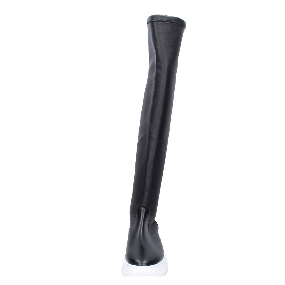 scarpe donna STOKTON stivali nero pelle EX124 Fino Al -60%