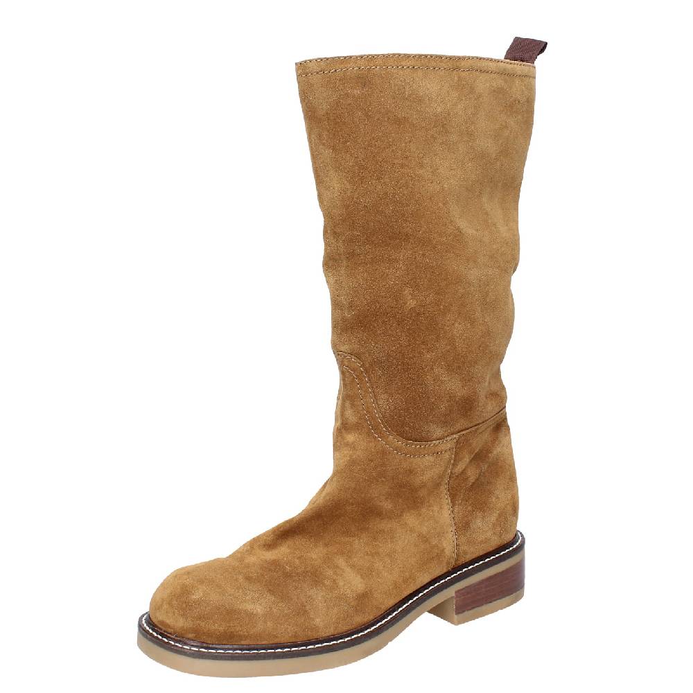 scarpe donna CARMENS stivali marrone camoscio EX217 Sottocosto