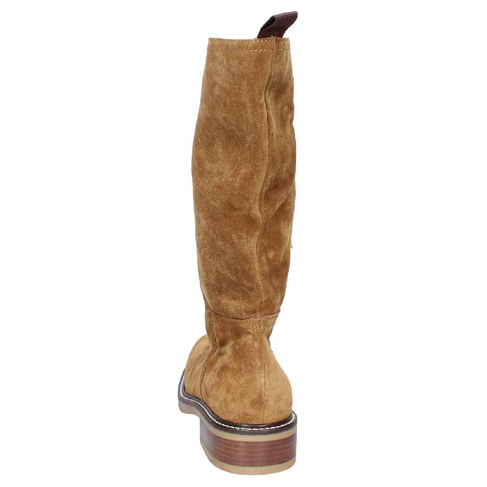 scarpe donna CARMENS stivali marrone camoscio EX217 Sottocosto