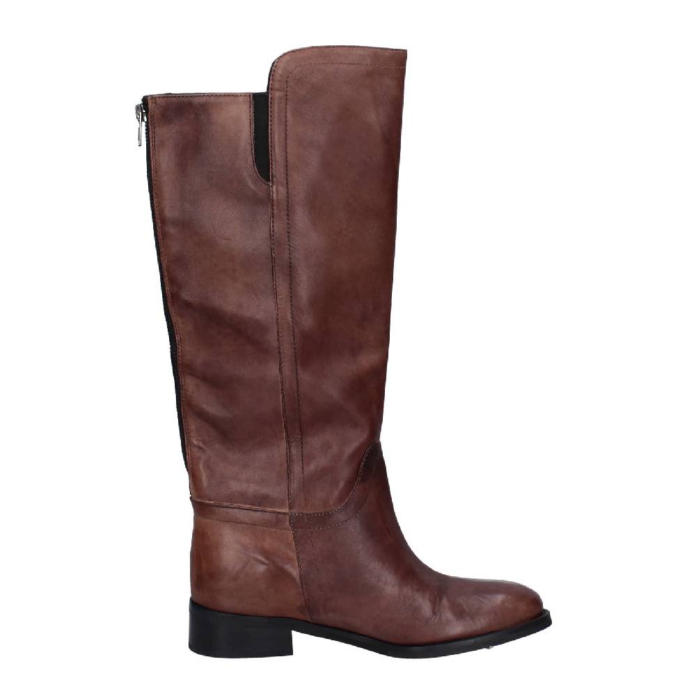 scarpe donna PAOLO CONTE stivali marrone pelle EY161 Offerta