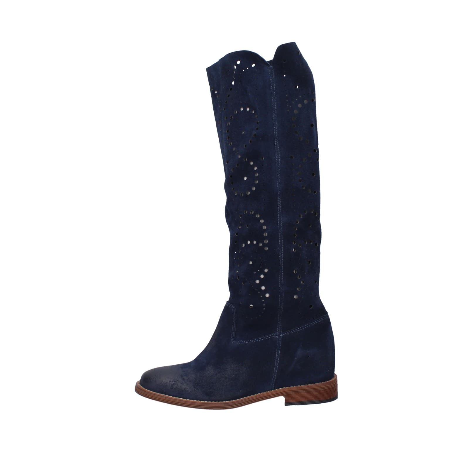 scarpe donna GIANNI CRASTO stivali blu camoscio Z16 EZ737 Economico