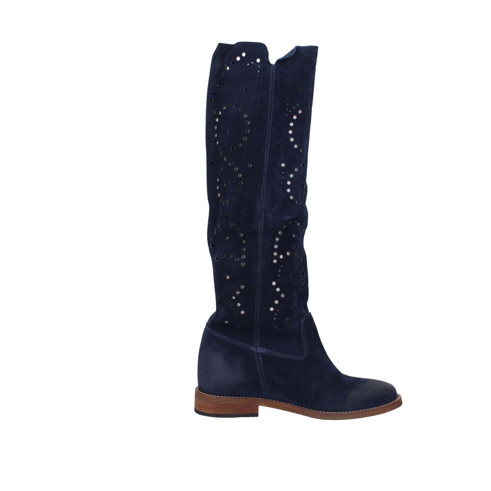scarpe donna GIANNI CRASTO stivali blu camoscio Z16 EZ737 Economico