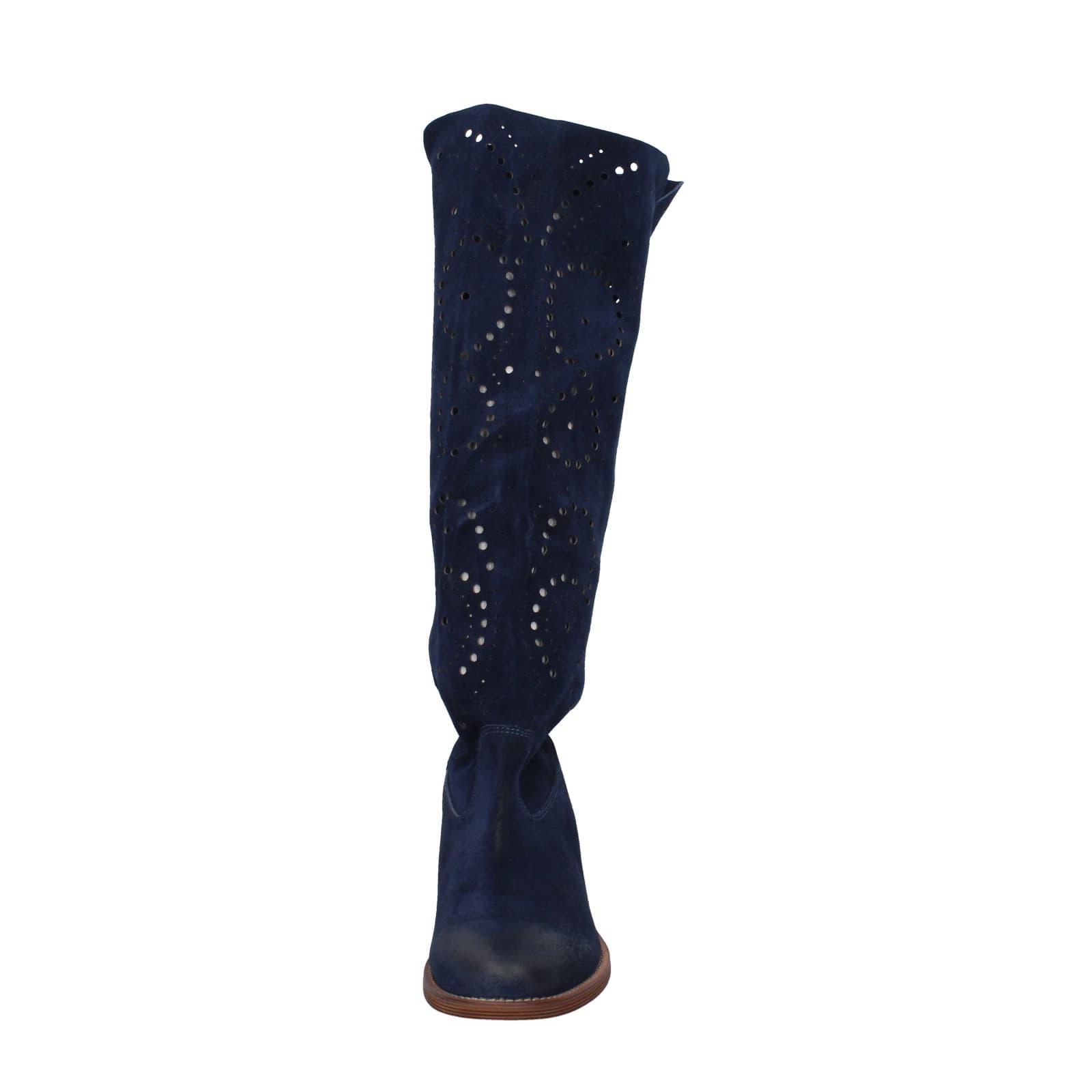 scarpe donna GIANNI CRASTO stivali blu camoscio Z16 EZ737 Economico