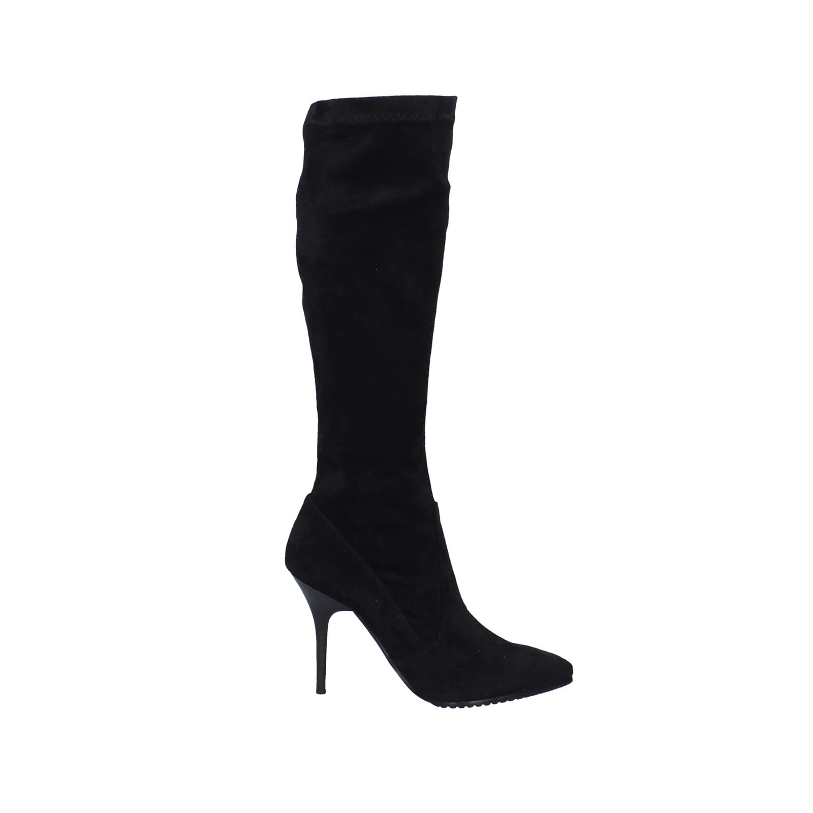 scarpe donna YAMAMAY stivali nero camoscio EY407 In Vendita