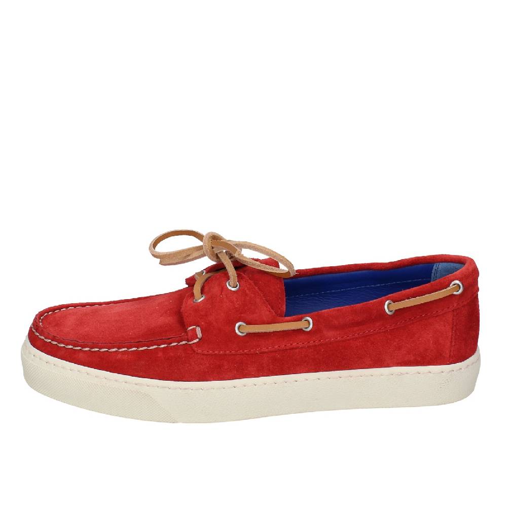 scarpe uomo STOKTON mocassini rosso camoscio EX36 Offerte