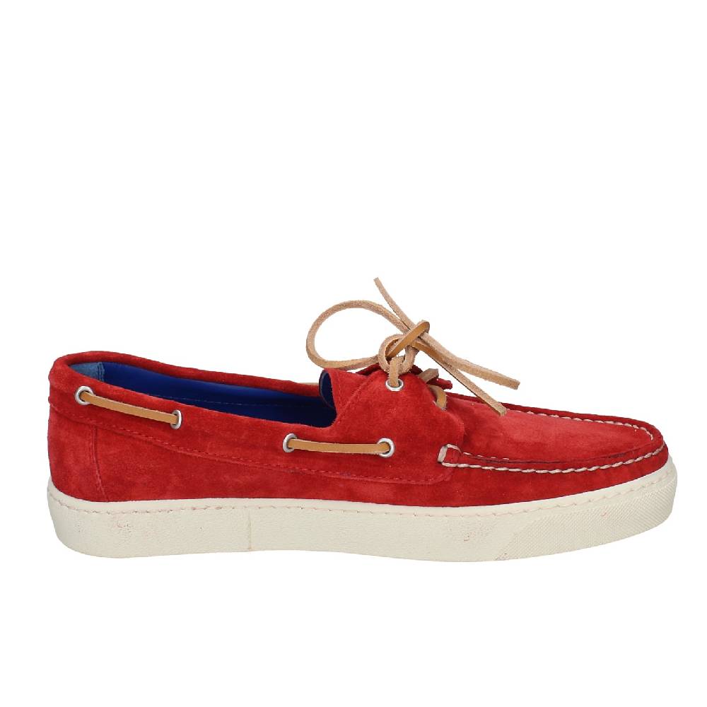 scarpe uomo STOKTON mocassini rosso camoscio EX36 Offerte