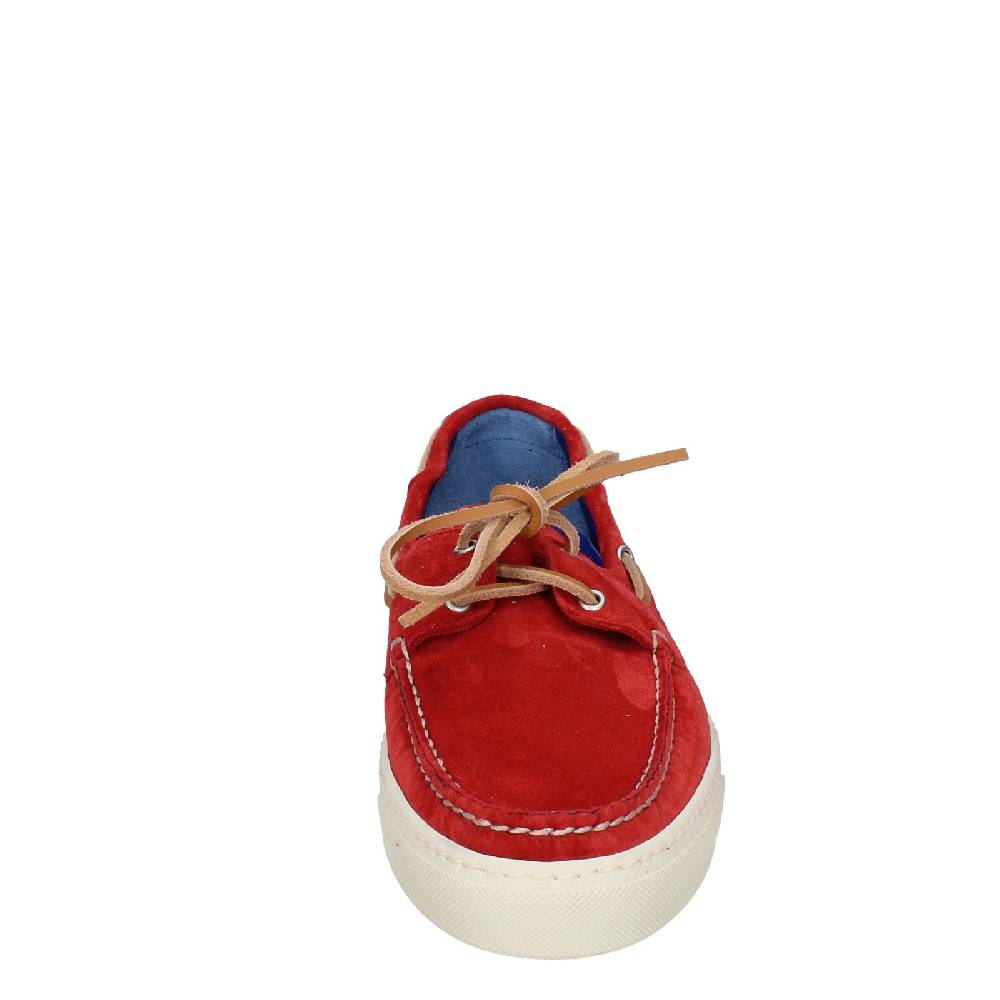 scarpe uomo STOKTON mocassini rosso camoscio EX36 Offerte