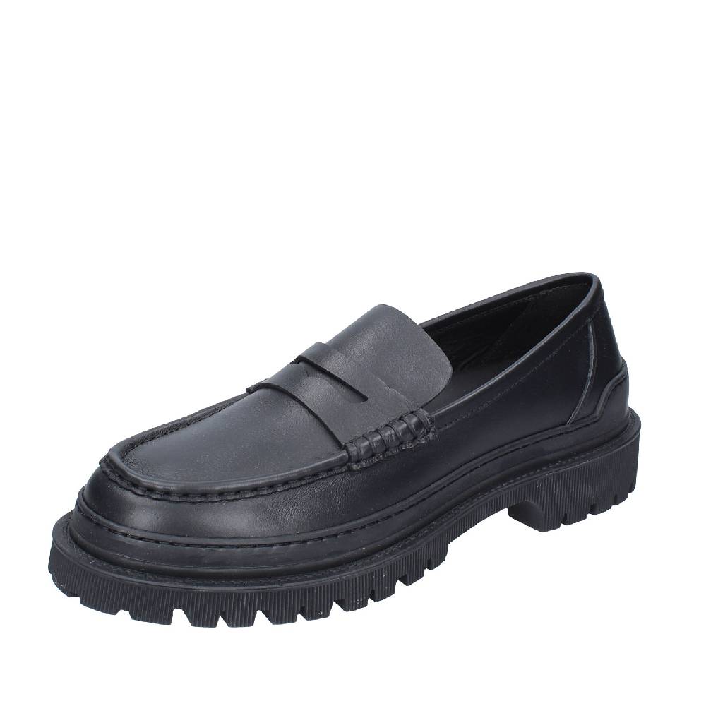 scarpe uomo STOKTON mocassini nero pelle EX34 Vendita Economica