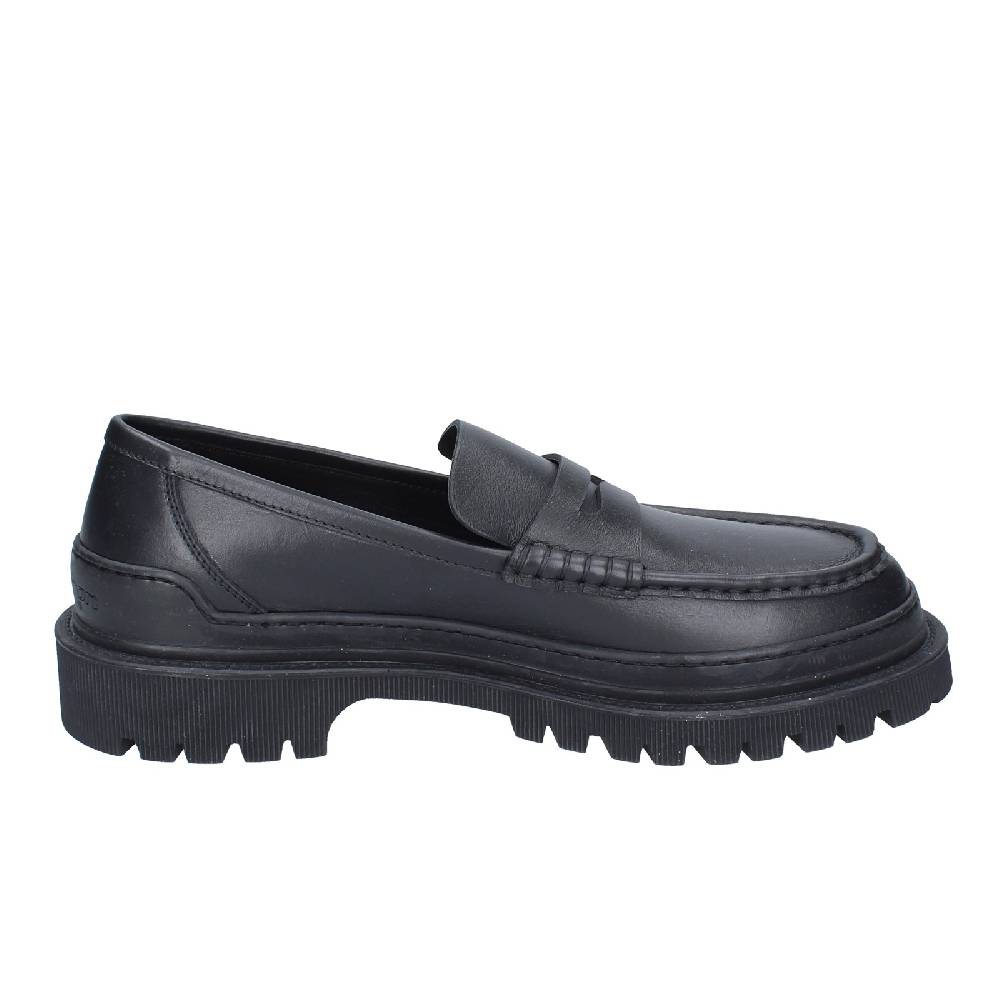 scarpe uomo STOKTON mocassini nero pelle EX34 Vendita Economica