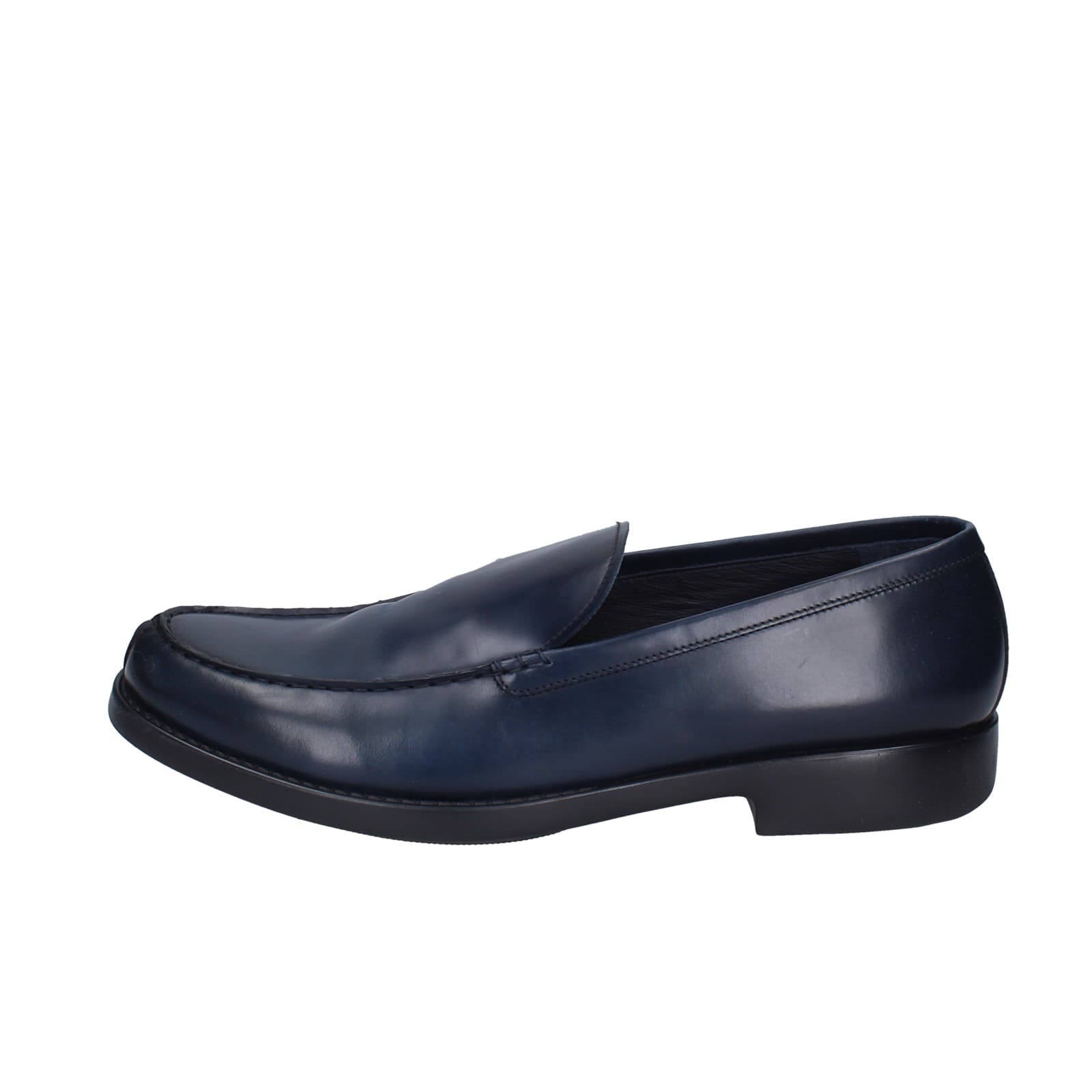scarpe uomo BRIAN CRESS mocassini blu pelle EY247 Saldi Di Fabbrica