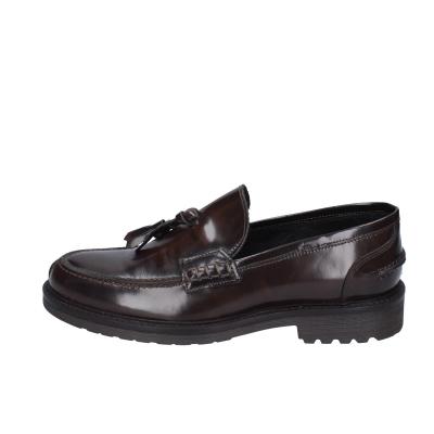 scarpe uomo BRUNO VERRI mocassini marrone pelle BC297 Nuova