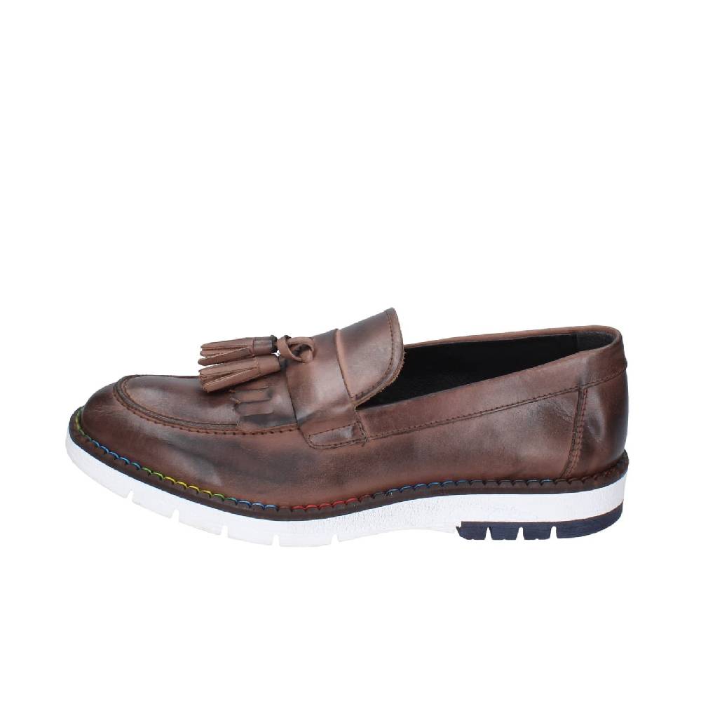 scarpe uomo EVEET mocassini marrone pelle EZ146 Comprare a buon mercato