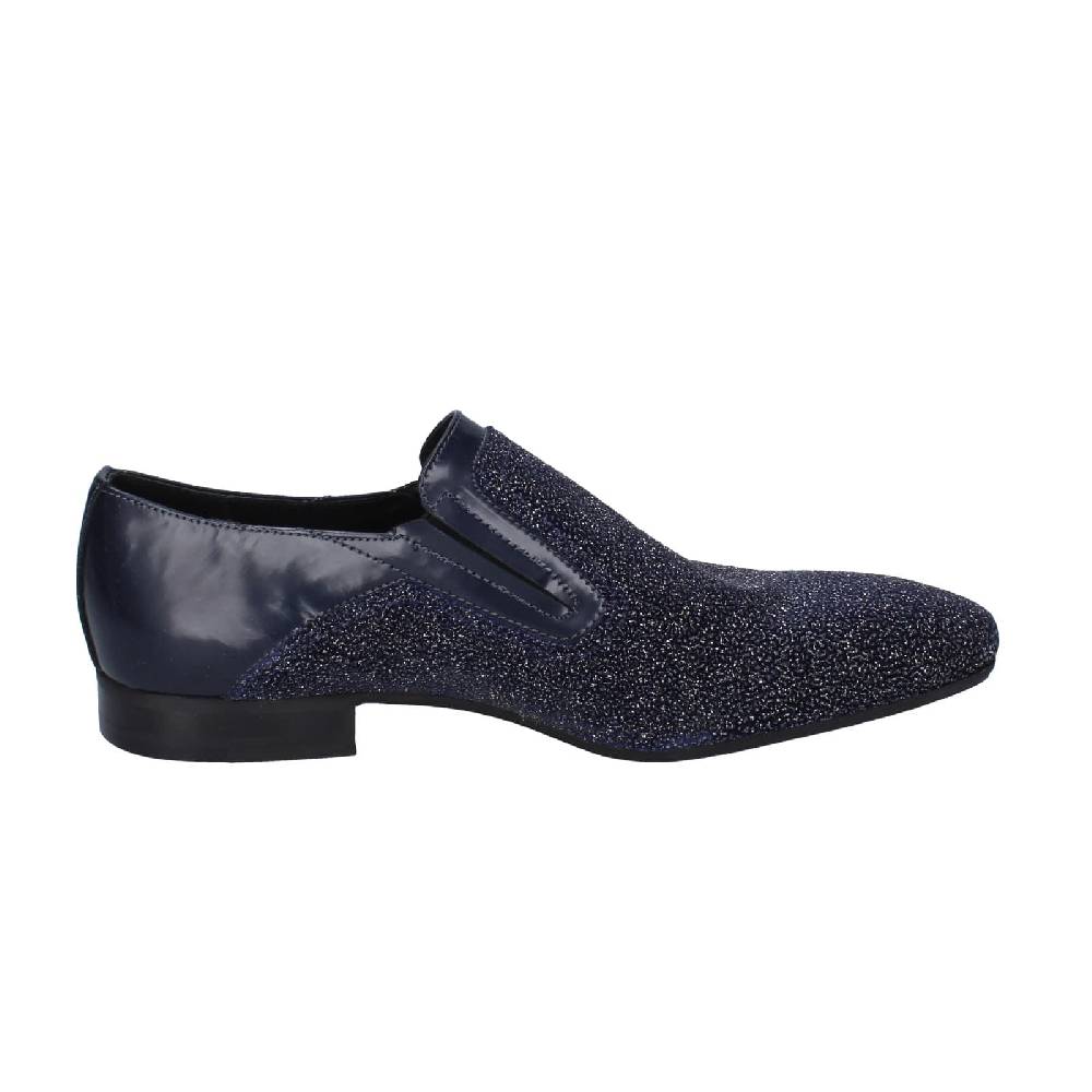 scarpe uomo EVEET classiche blu pelle tessuto 15046 EZ209 Cyber Monday
