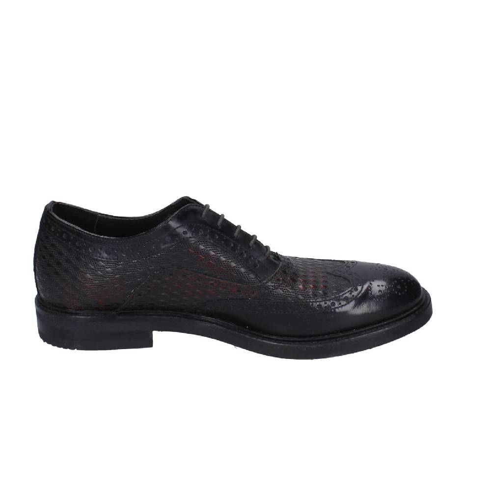 scarpe uomo EVEET classiche nero pelle bordeaux EZ145 Offerta natalizia