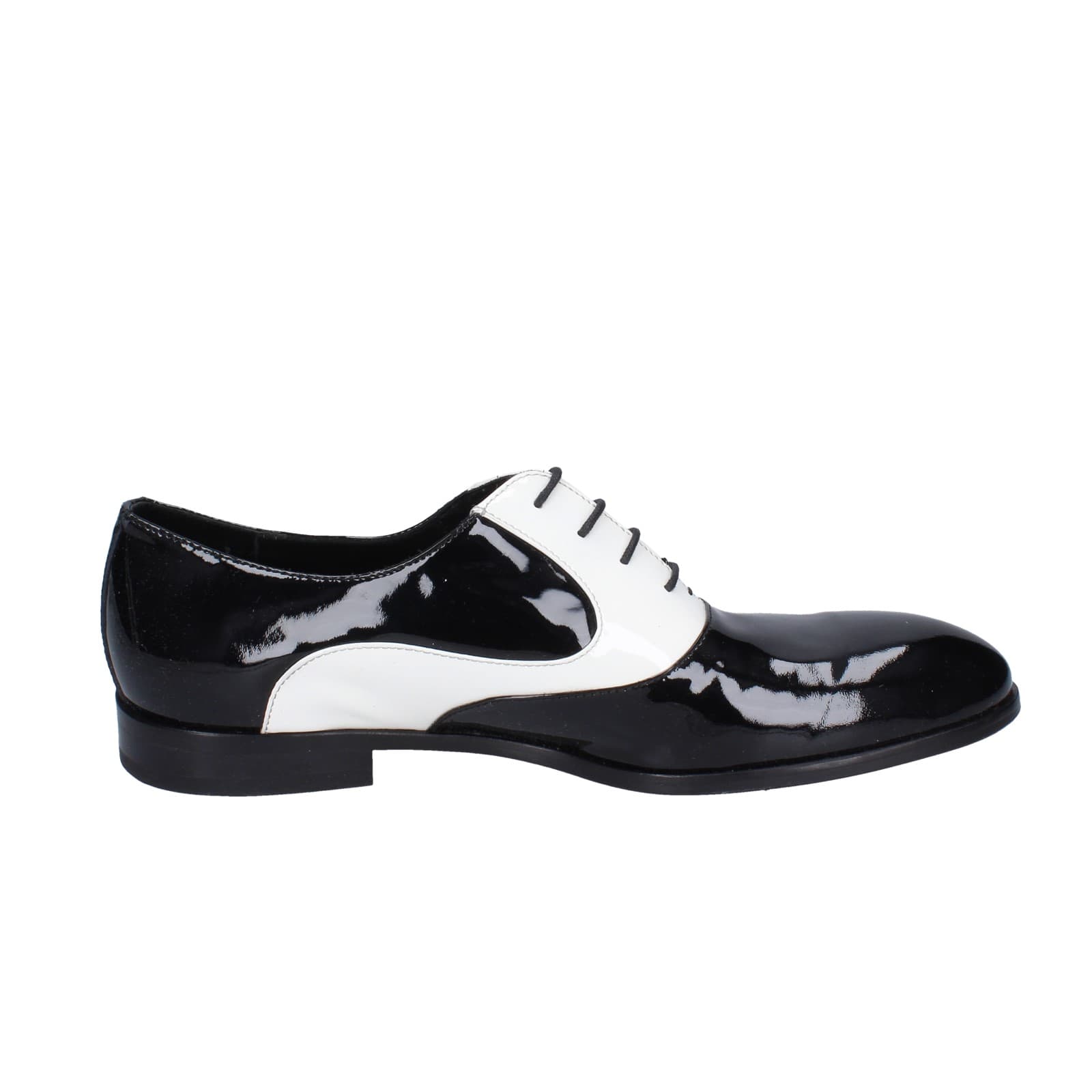scarpe uomo EVEET classiche bianco vernice nero EZ194 Offerta Pasqua