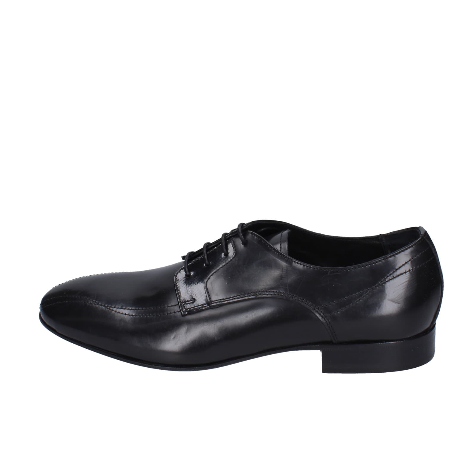 scarpe uomo EVEET classiche nero pelle lucida 19409 EZ158 Offerta per la Festa della Mamma