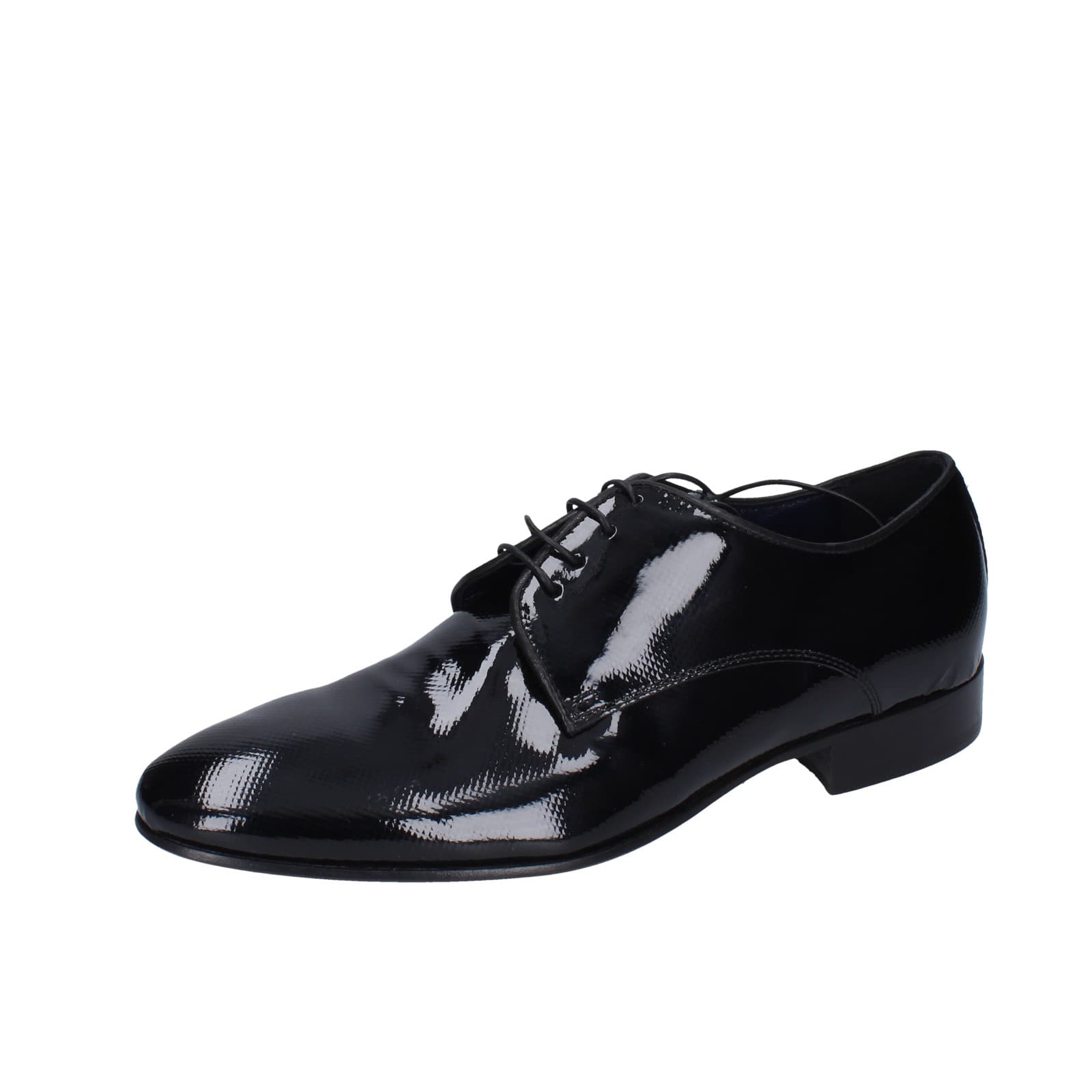 scarpe uomo EVEET classiche nero pelle lucida EZ155 Offerta Giorno del Papà