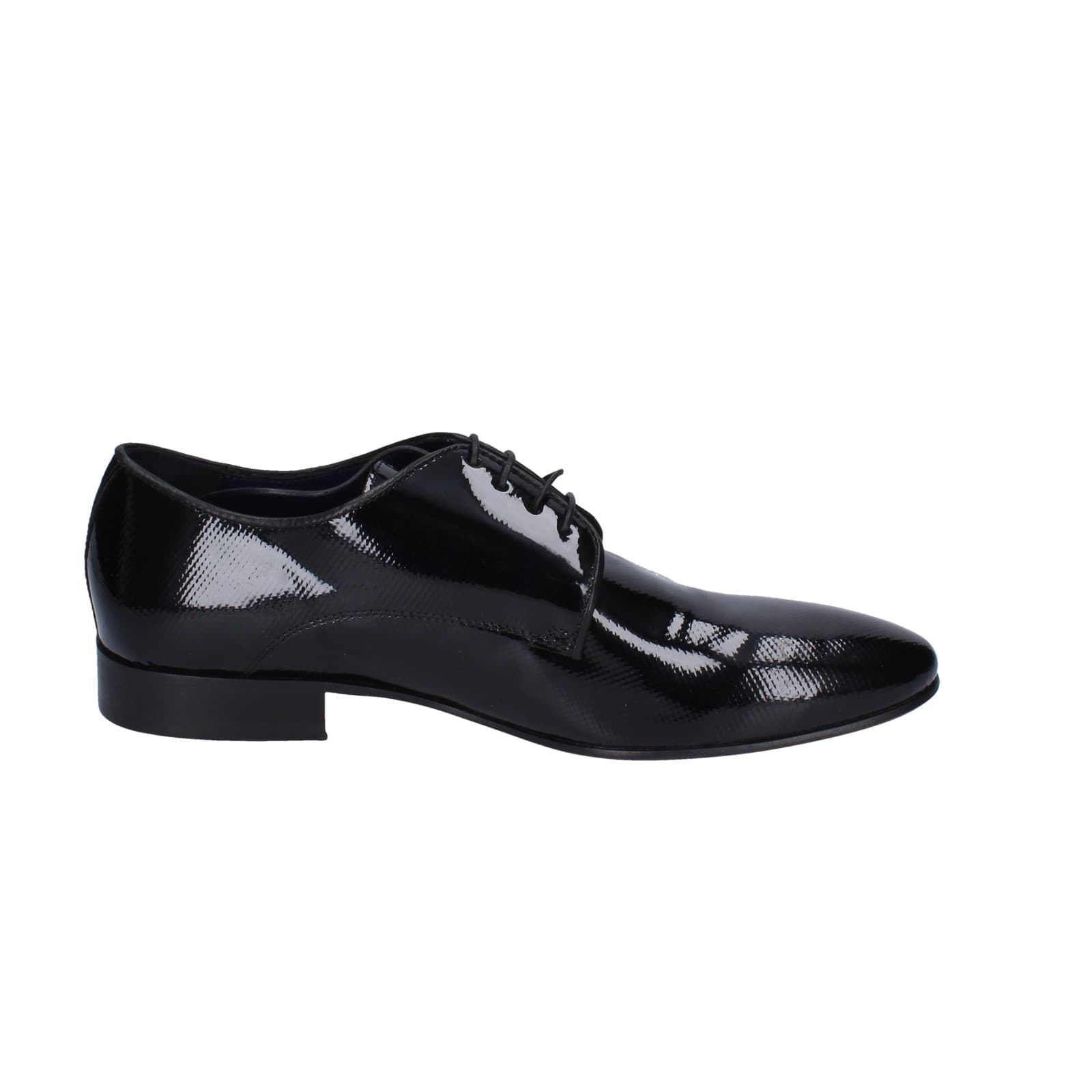 scarpe uomo EVEET classiche nero pelle lucida EZ155 Offerta Giorno del Papà