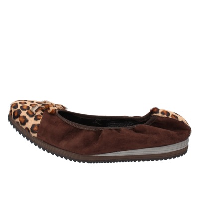scarpe donna CALPIERRE ballerine marrone camoscio cavallino AD574