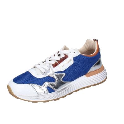 scarpe uomo MOMA sneakers blu tessuto argento pelle 4AS401-CRN BC77 Offerta migliore