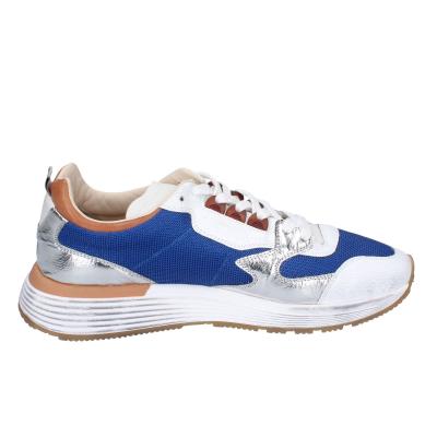 scarpe uomo MOMA sneakers blu tessuto argento pelle 4AS401-CRN BC77 Offerta migliore
