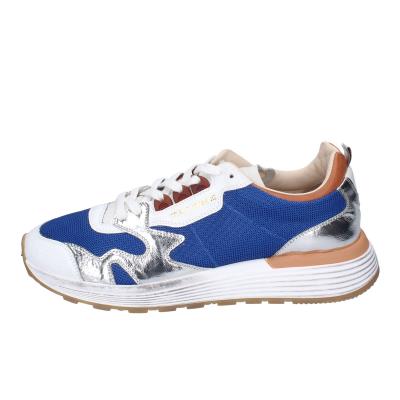 scarpe uomo MOMA sneakers blu tessuto argento pelle 4AS401-CRN BC77 Offerta migliore