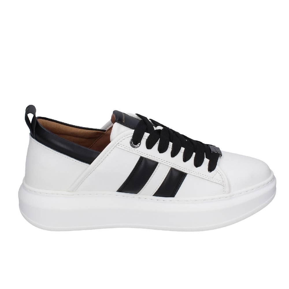 scarpe uomo ALEXANDER SMITH sneakers bianco pelle sintetica nero EX598 Liquidazione