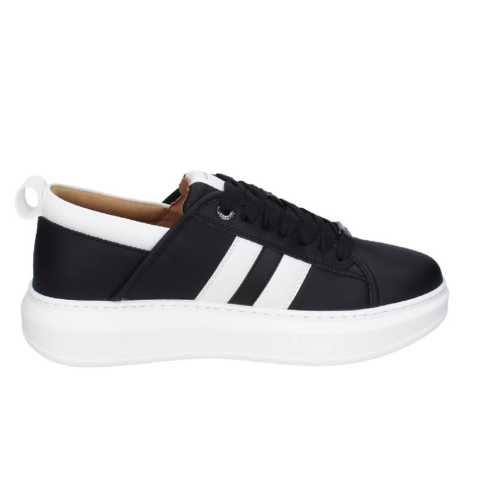 scarpe uomo ALEXANDER SMITH sneakers nero pelle sintetica bianco EX602 Offerte giornaliere