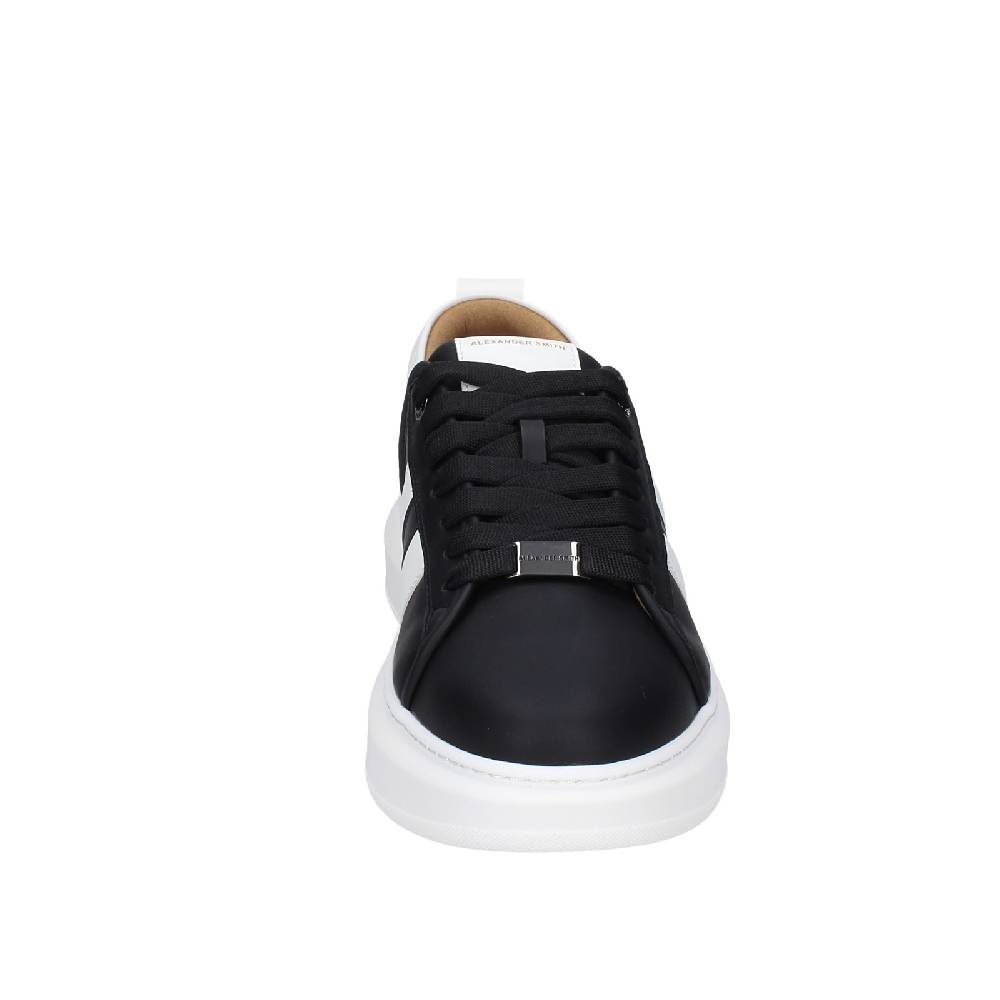 scarpe uomo ALEXANDER SMITH sneakers nero pelle sintetica bianco EX602 Offerte giornaliere