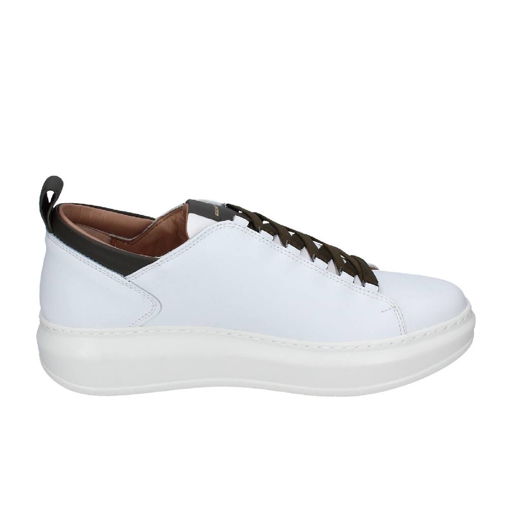 scarpe uomo ALEXANDER SMITH sneakers bianco pelle verde EX529 Offerte speciali