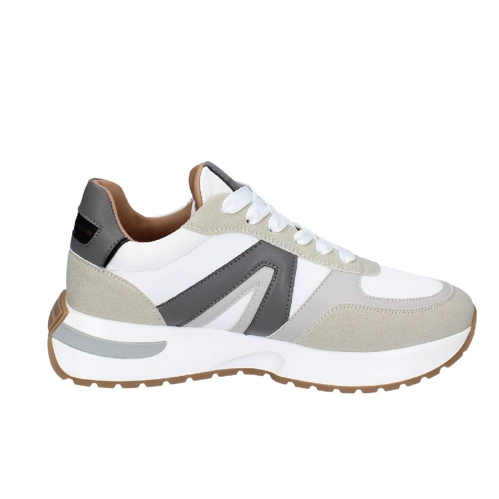 scarpe uomo ALEXANDER SMITH sneakers bianco tessuto beige pelle EX536 Enormi risparmi