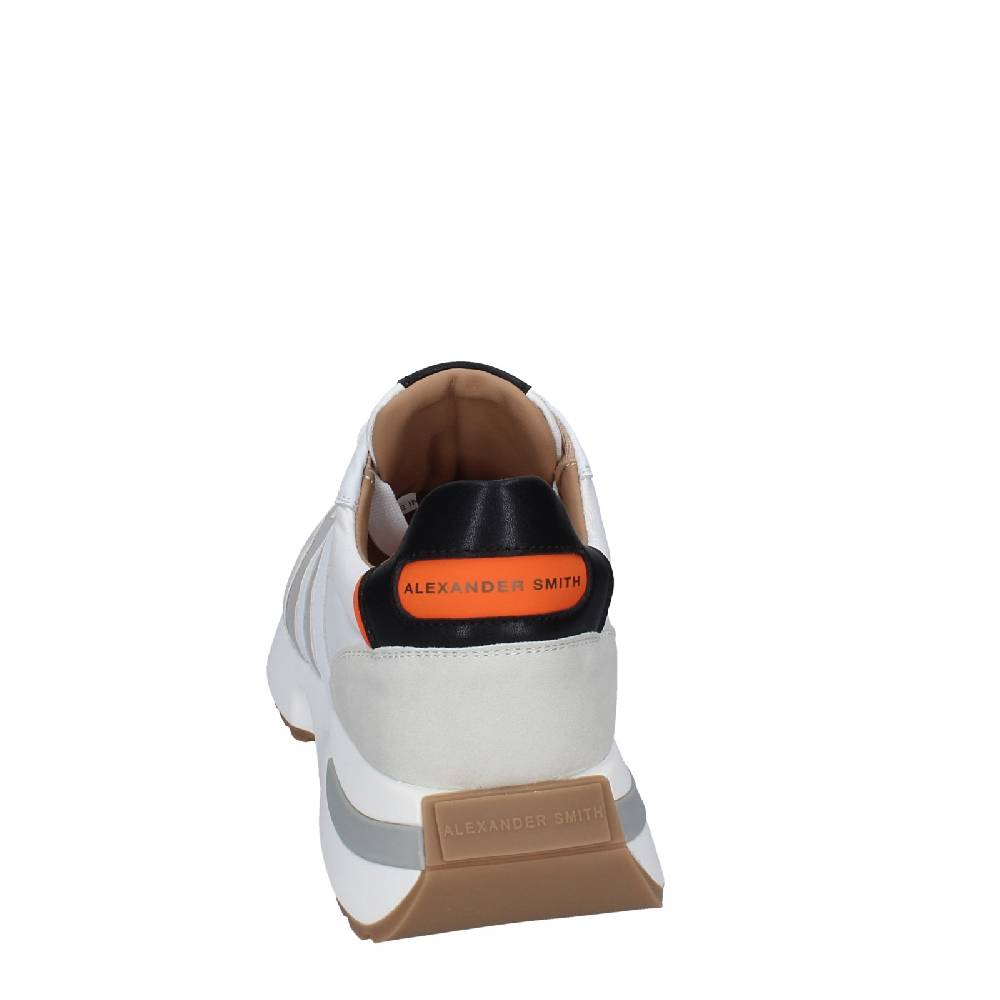 scarpe uomo ALEXANDER SMITH sneakers bianco tessuto pelle EX538 Prezzo basso