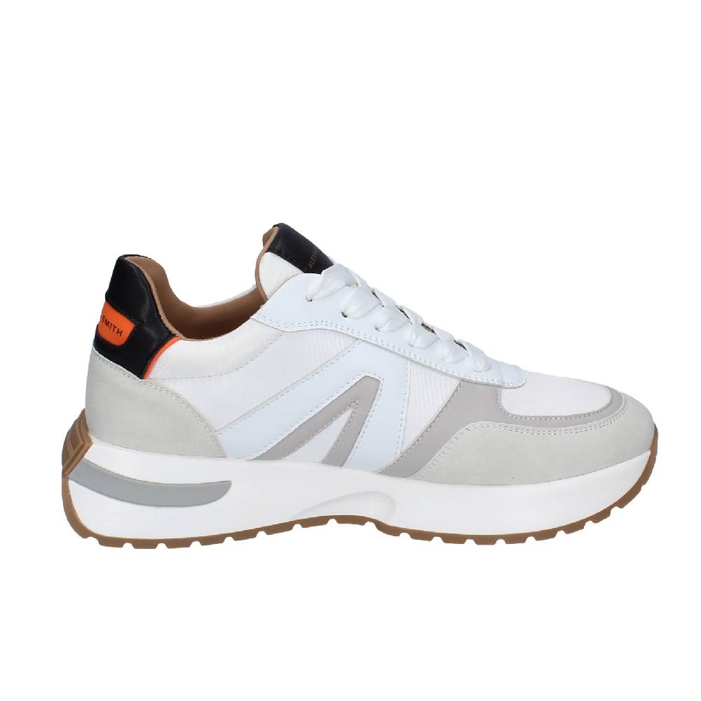 scarpe uomo ALEXANDER SMITH sneakers bianco tessuto pelle EX538 Prezzo basso