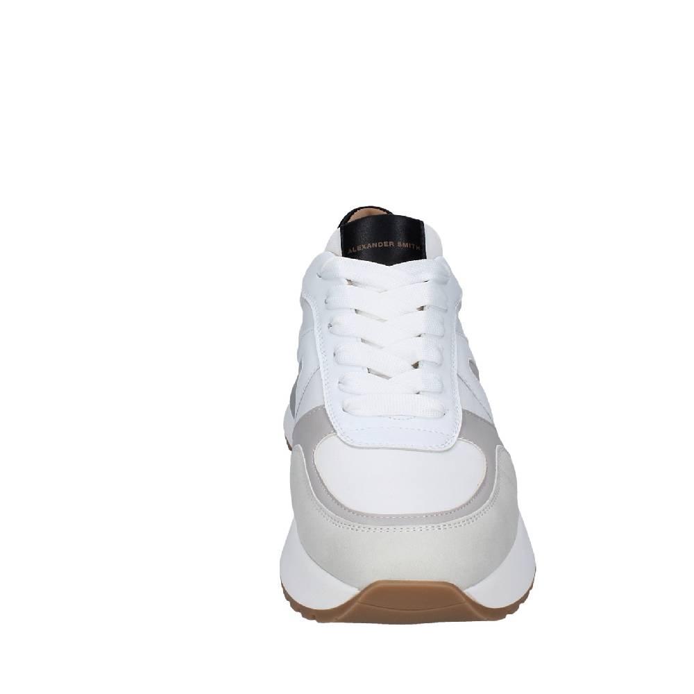 scarpe uomo ALEXANDER SMITH sneakers bianco tessuto pelle EX538 Prezzo basso