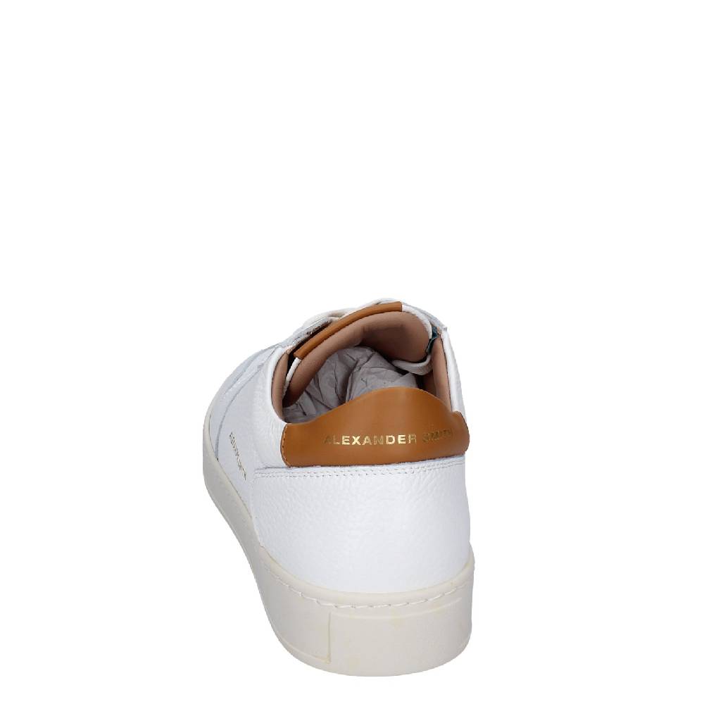 scarpe uomo ALEXANDER SMITH sneakers bianco pelle marrone EX540 Ritorno libero