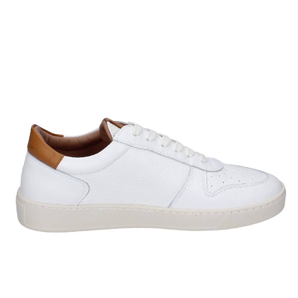 scarpe uomo ALEXANDER SMITH sneakers bianco pelle marrone EX540 Ritorno libero