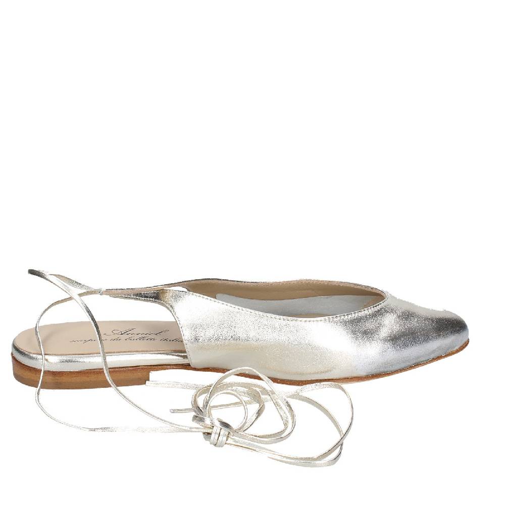 scarpe donna ANNIEL ballerine platino pelle EX275 Pezzi Unici