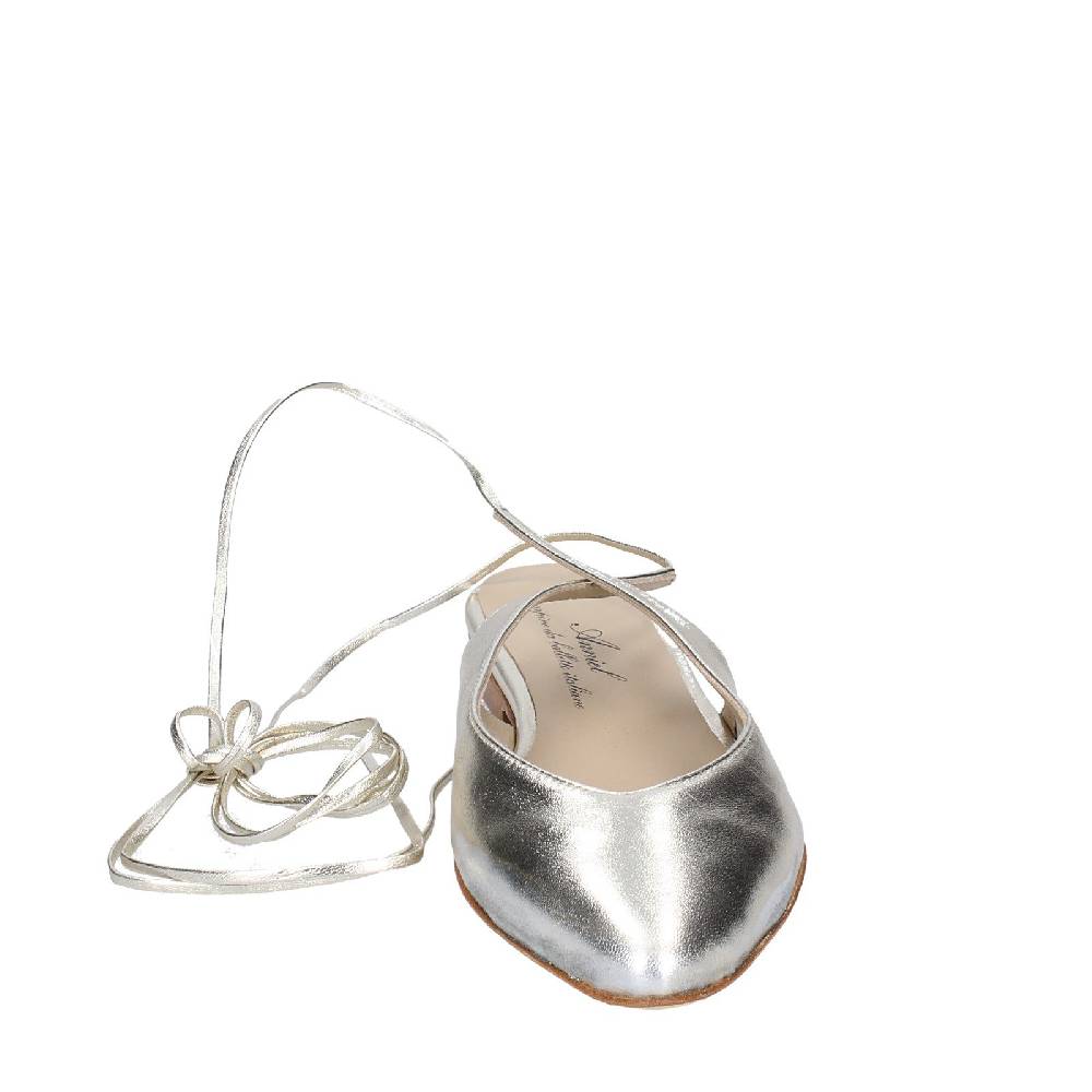 scarpe donna ANNIEL ballerine platino pelle EX275 Pezzi Unici