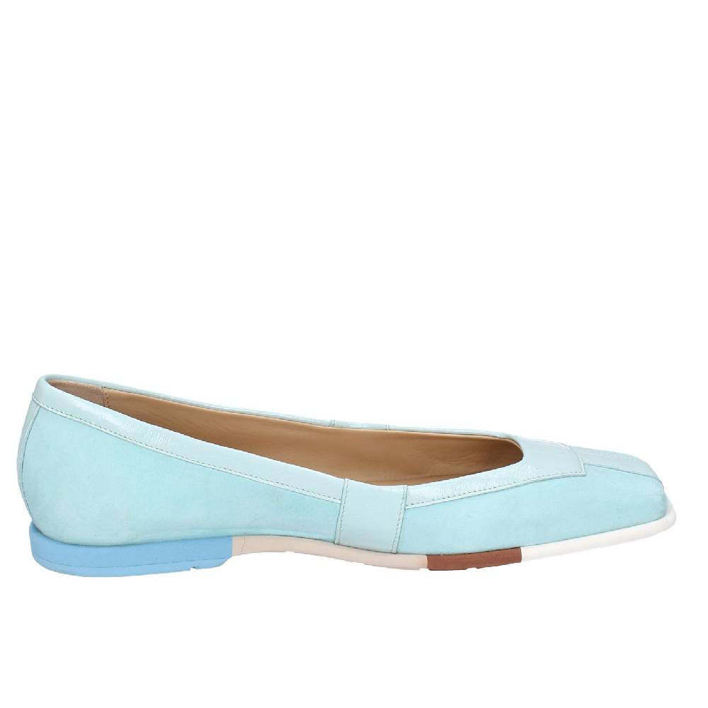 scarpe donna FABI ballerine celeste camoscio vernice EX305 Promozione Limitata