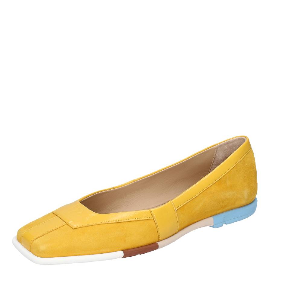 scarpe donna FABI ballerine giallo camoscio vernice EX306 Affare Del Giorno