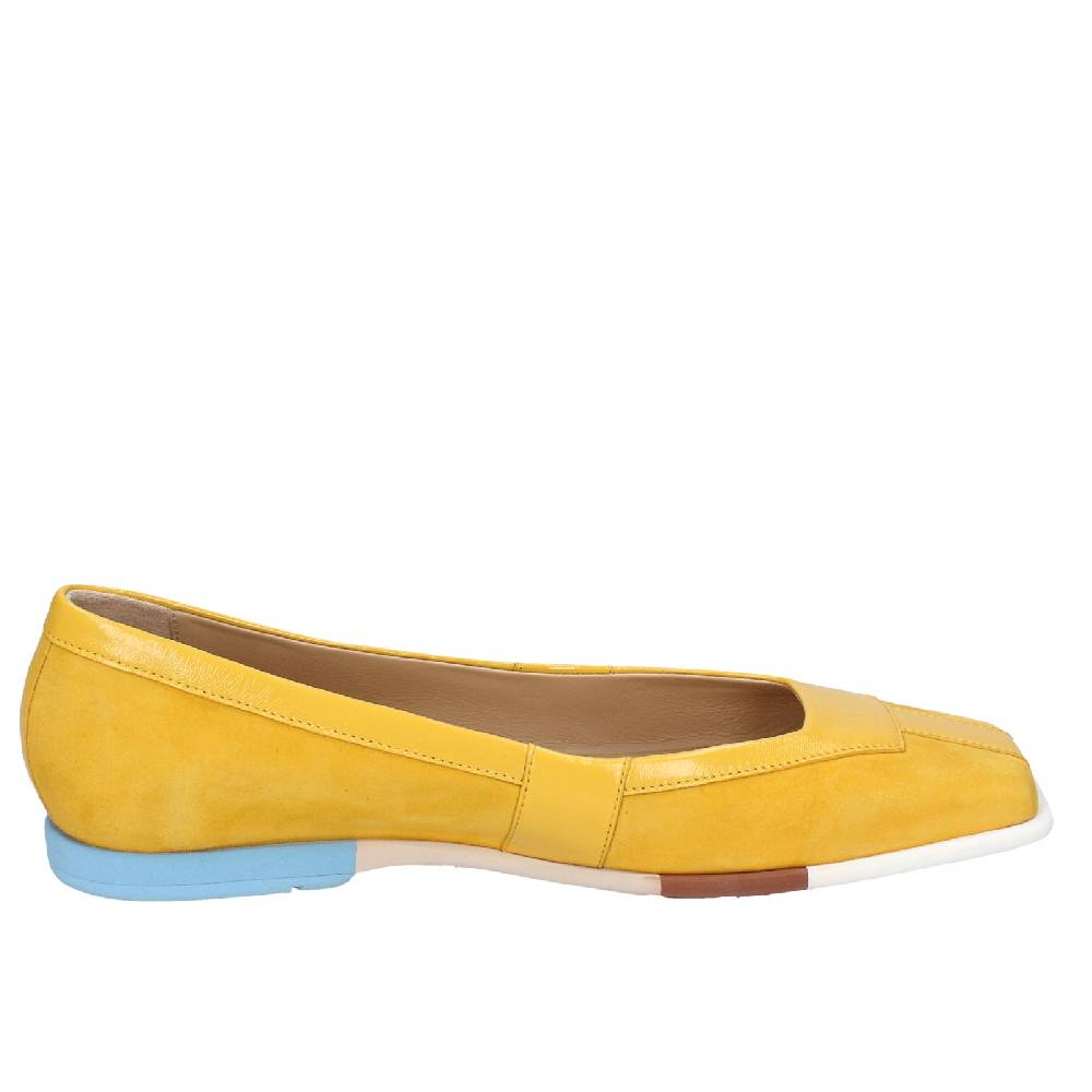 scarpe donna FABI ballerine giallo camoscio vernice EX306 Affare Del Giorno