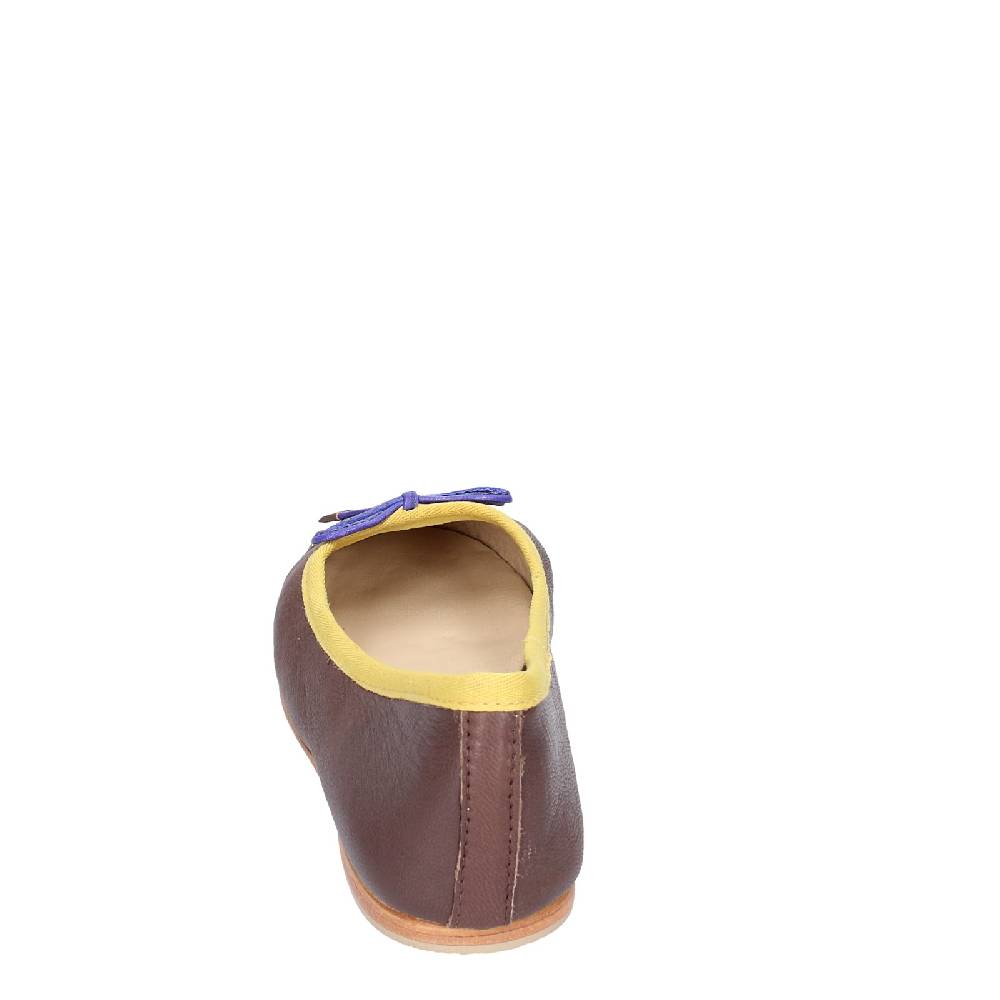 scarpe donna CORAL BLUE ballerine marrone pelle EX577 Prezzo Ridotto