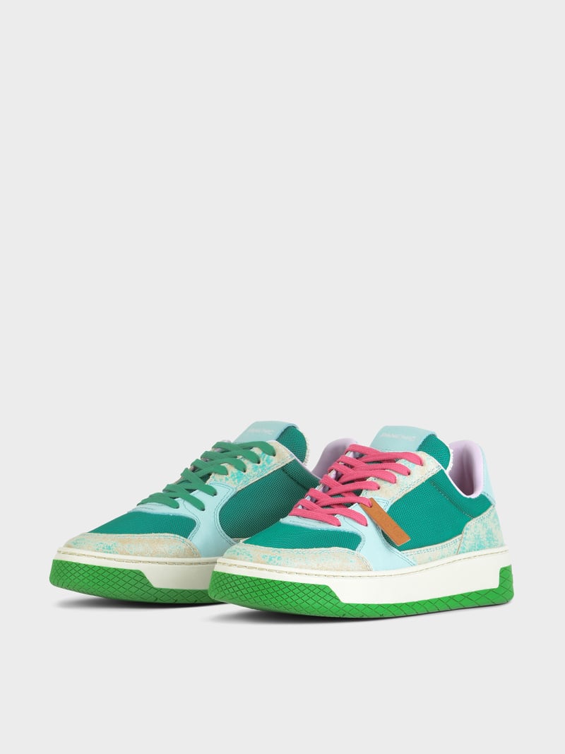 Panchic SNEAKER LOW P02 DONNA IN MESH E SUEDE GRAFFIATO VERDE SMERALDO Soddisfazione Garantita